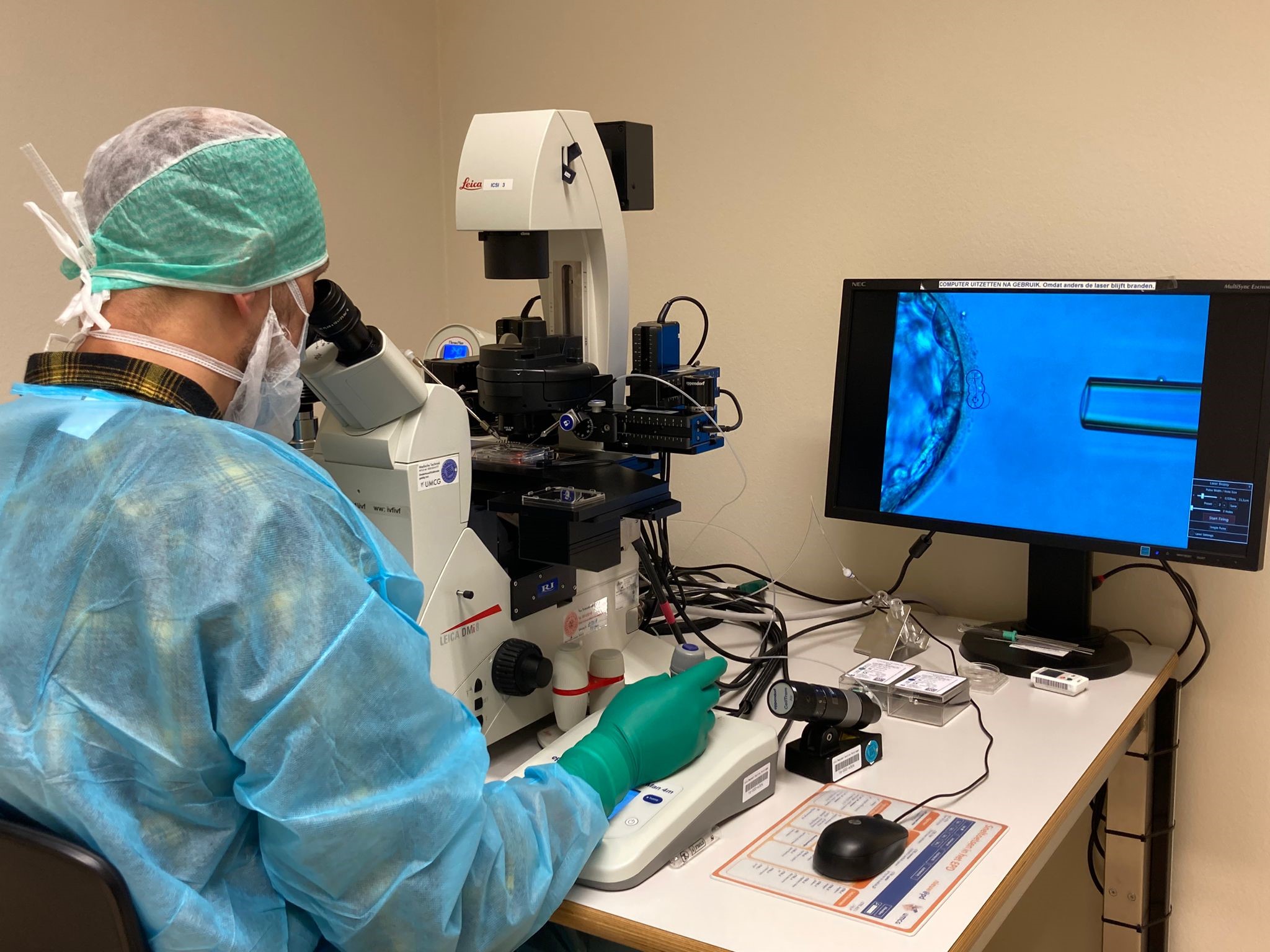 Embryo's biopteren met behulp van robotarm
