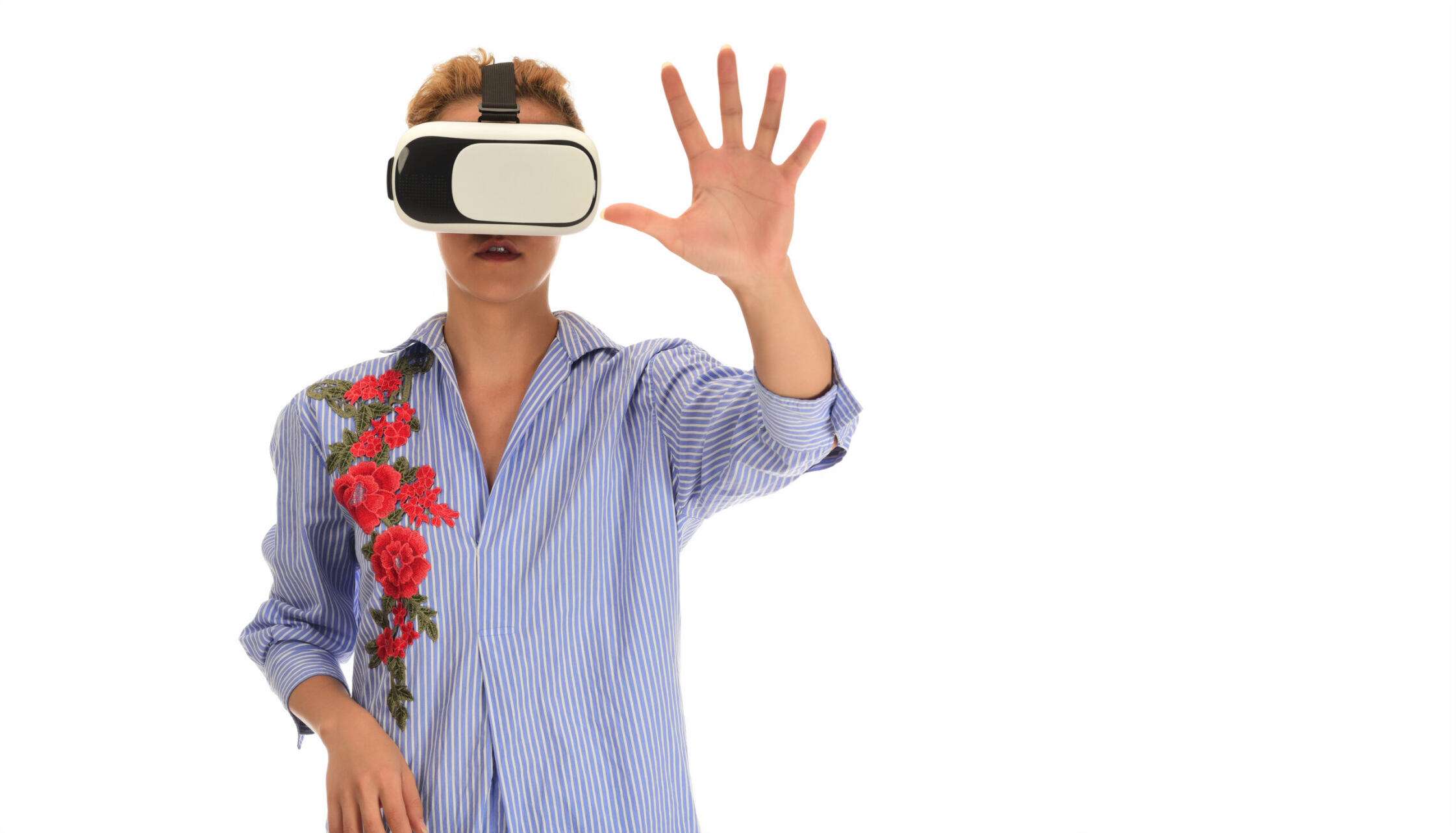 Persoon met een VR-bril