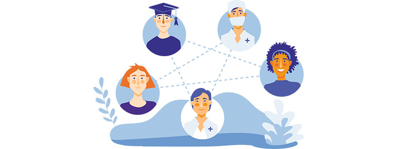 Samenwerking netwerk illustratie