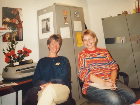 Hermien bij Eurocat met Martina Cornel, rond 1990