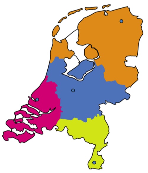 Historie Centrum voor thuisbeademing - Regio indeling