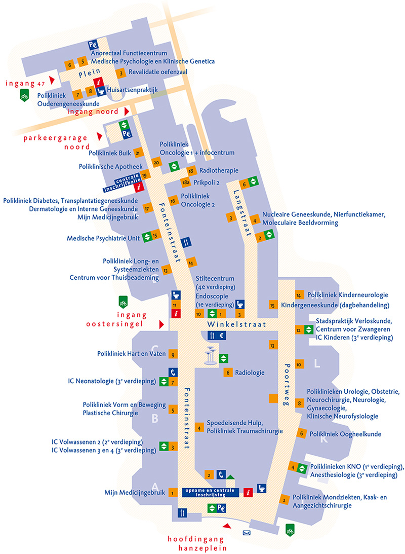 Plattegrond poliklinieken